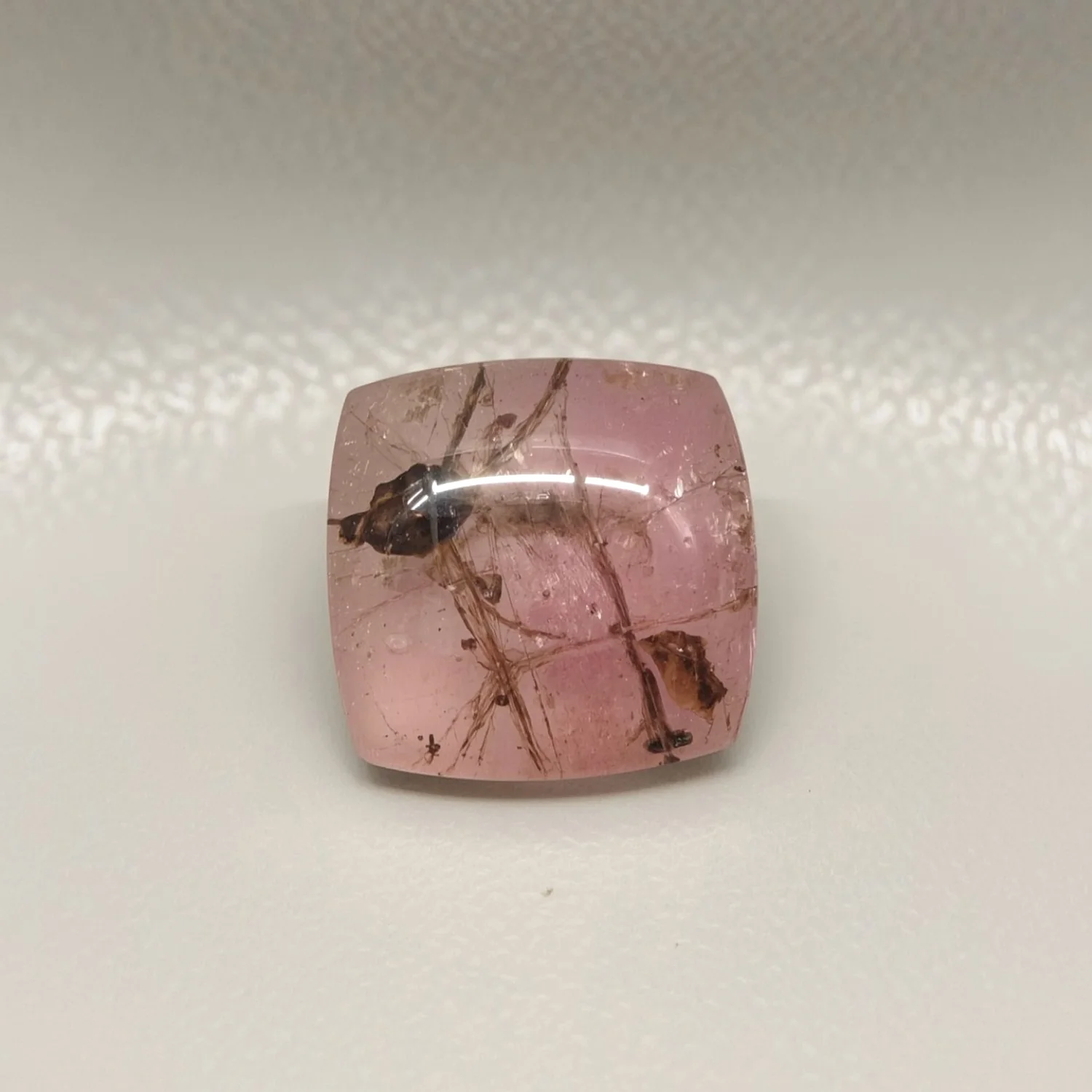 Pink Tourmaline 10PC Tiny 4x4 MM Square Cabochon Pink Lustrous semi Precious Loose Gemstone - Image 2