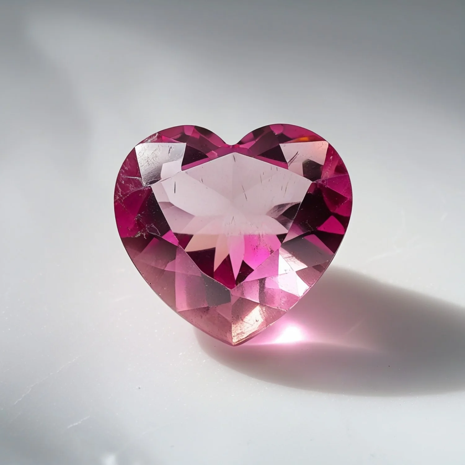 Pink Tourmaline 1PC Chunky 13x13 MM Heart Faceted Pink Natural Semi Precious Loose Gemstone - Image 2