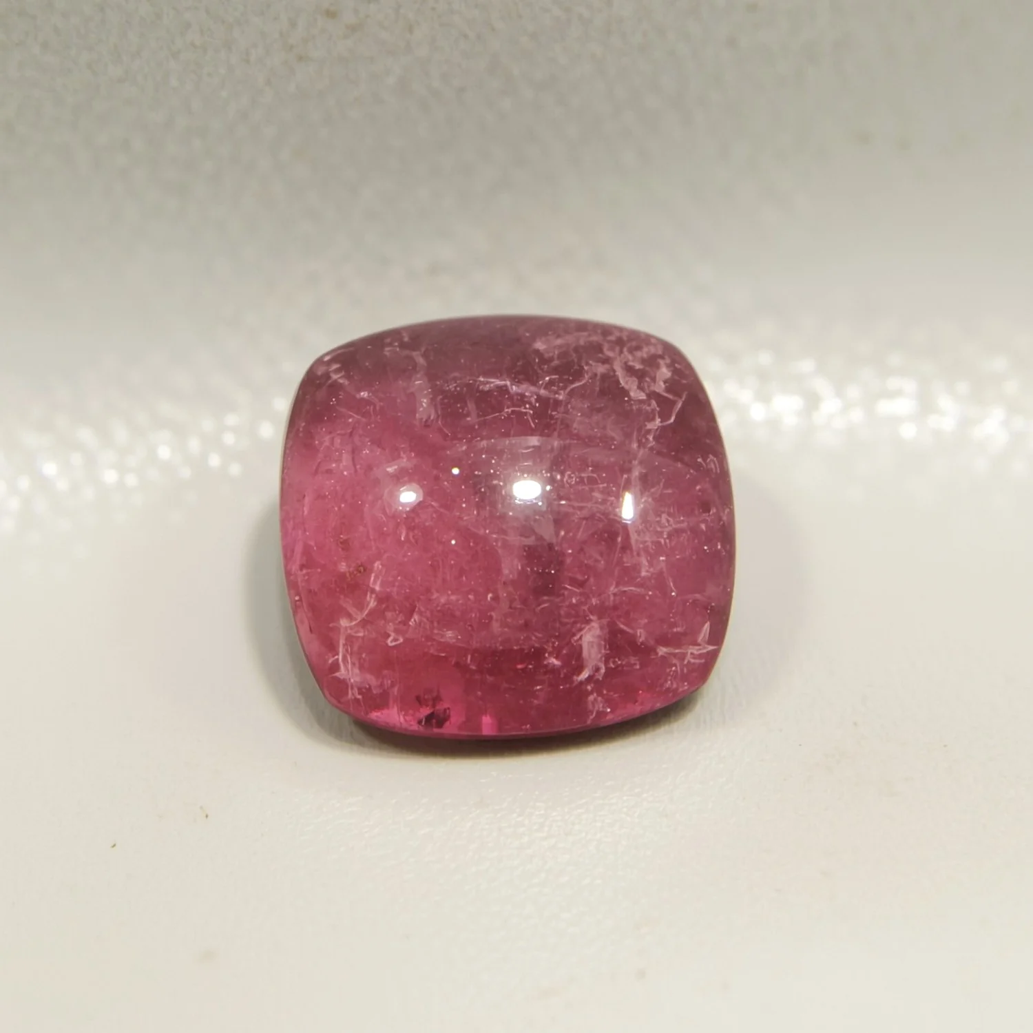 Pink Tourmaline 1PC Large 10x10 MM Square Cabochon Pink Superior semi Precious Loose Gemstone - Image 2