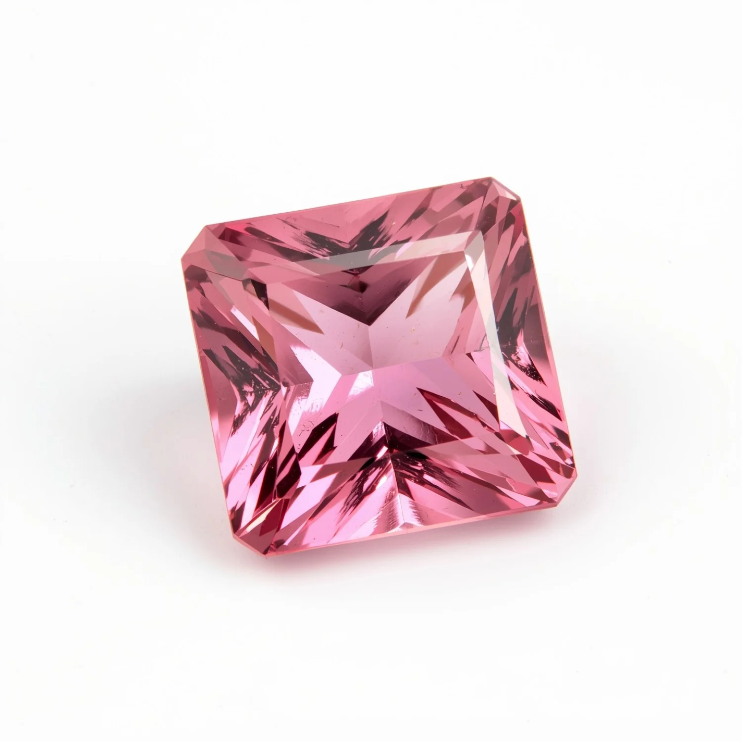 Pink Tourmaline 1PC Large 12x12 MM Square Faceted Pink High-Quality Semi Precious Loose Gems - Image 2
