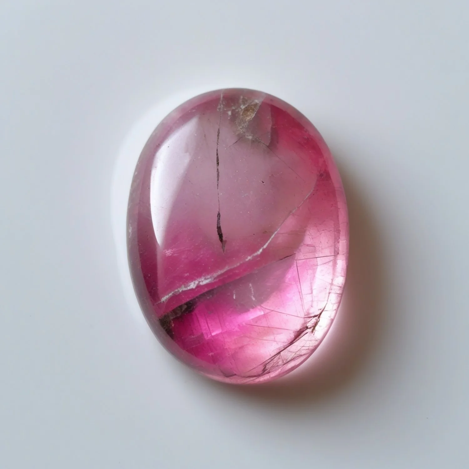 Pink Tourmaline 1PC Large 9x11 MM Oval Cabochon Pink Sparkling semi Precious Gems - Image 2