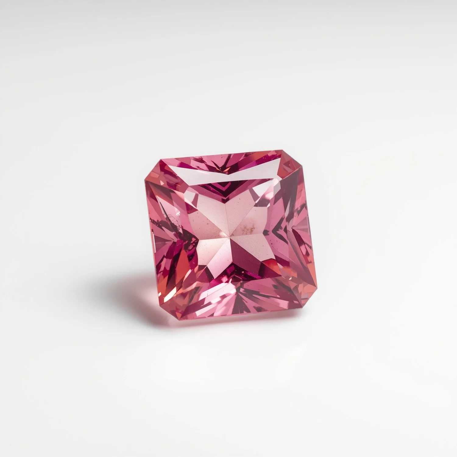 Pink Tourmaline 1PC Medium 9x9 MM Square Faceted Pink Lustrous Semi Precious Loose Gemstone - Image 2