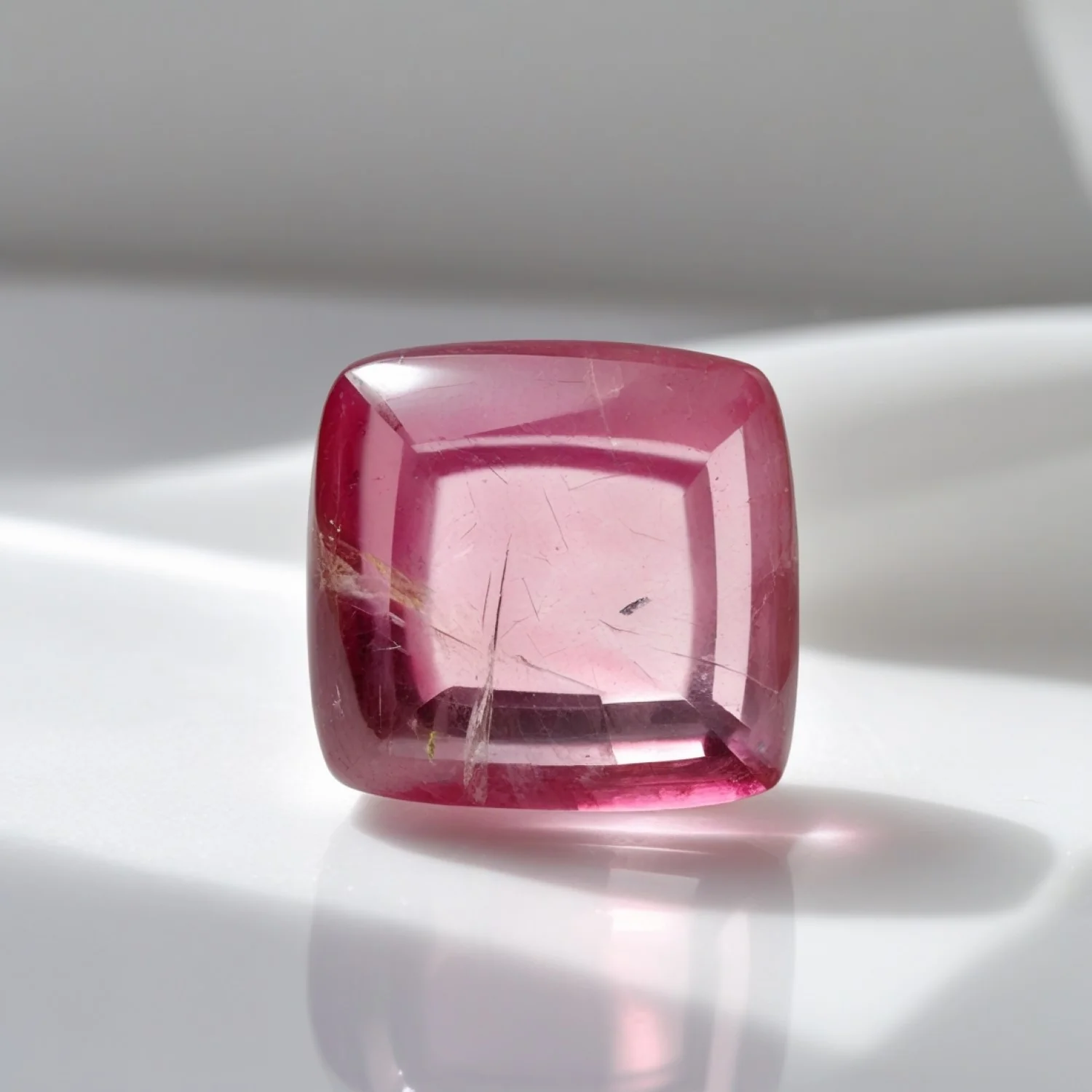 Pink Tourmaline 1PC Small 8x8 MM Cushion Cabochon Pink Luster semi Precious Loose Gems - Image 2