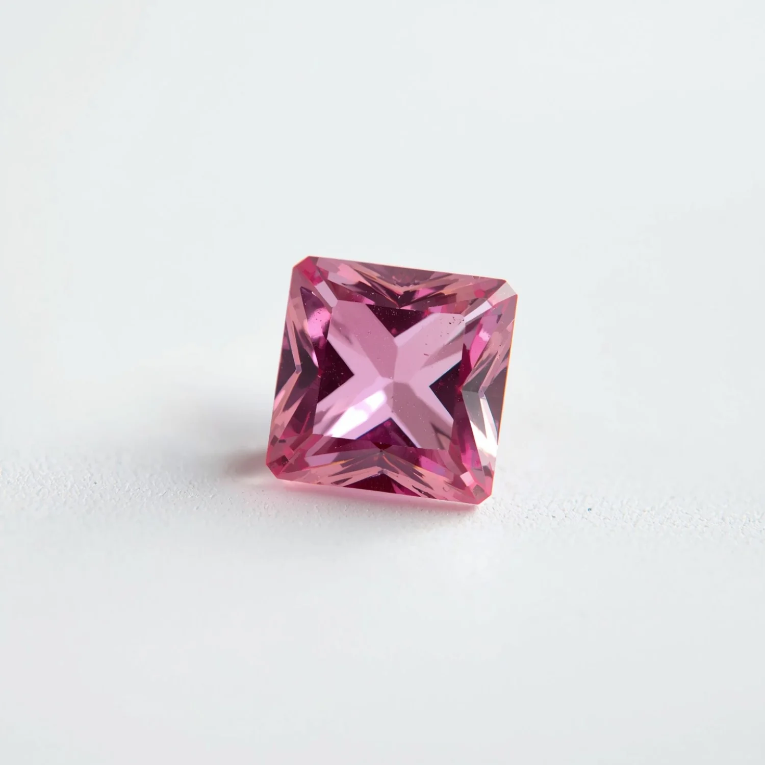 Pink Tourmaline 1PC Small 8x8 MM Square Faceted Pink Luster Semi Precious Loose Gems - Image 2