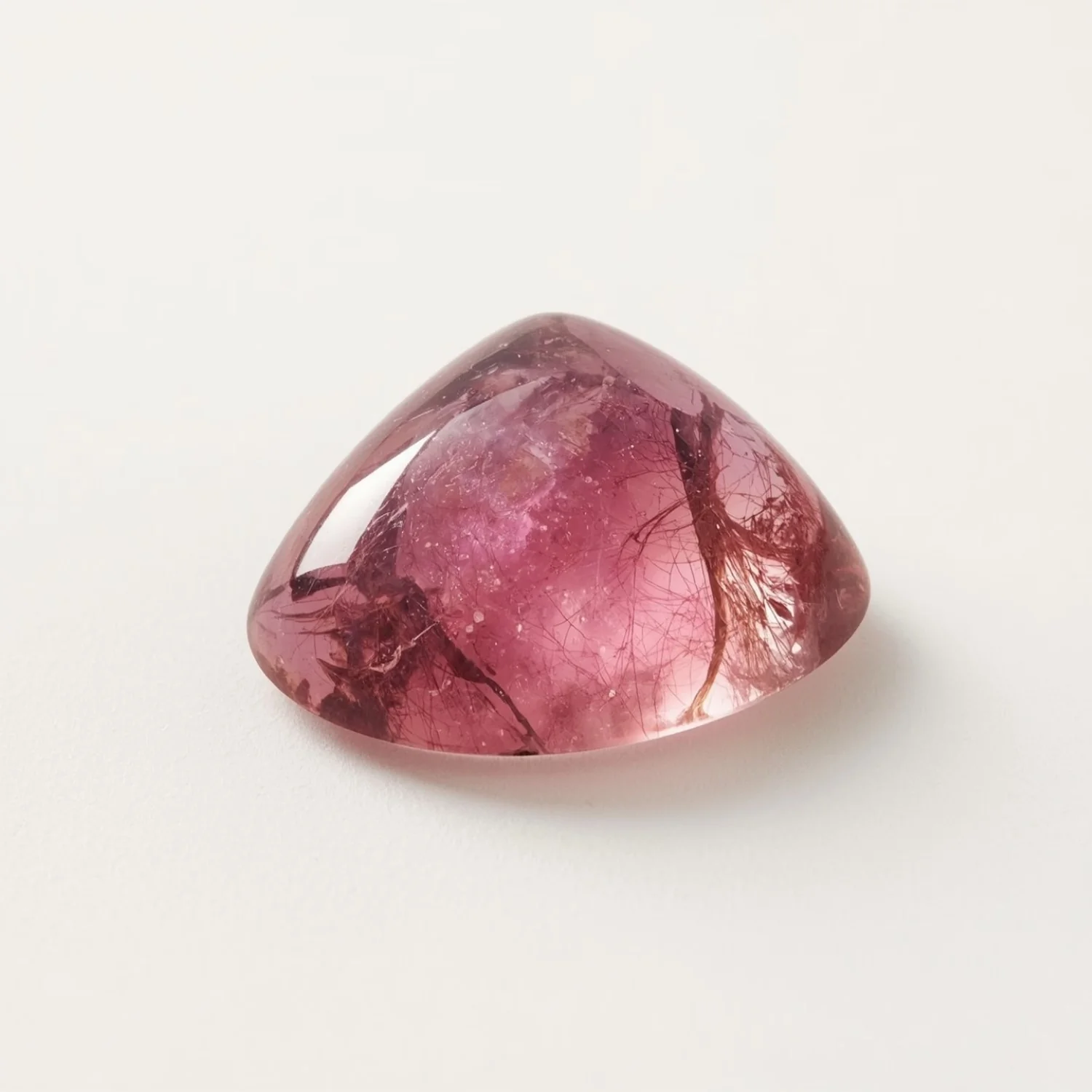 Pink Tourmaline 1PC Small 8x8 MM Triangle Cabochon Pink Luster semi Precious Loose Gemstones - Image 2