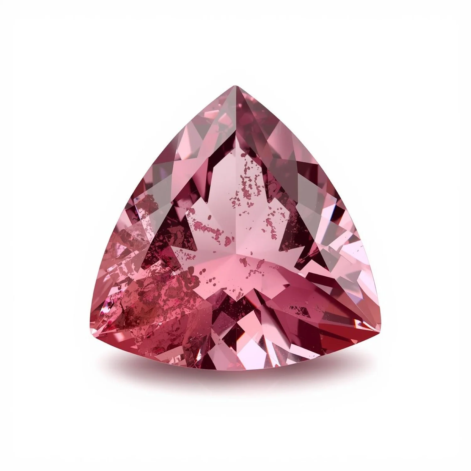 Pink Tourmaline 1PC Small 8x8 MM Triangle Faceted Pink Luster Semi Precious Loose Gems - Image 2