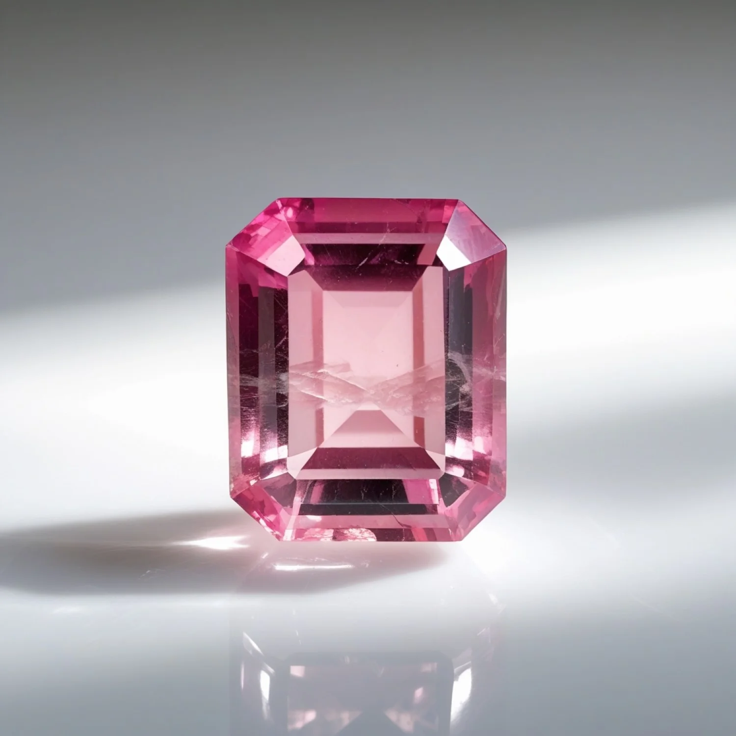 Pink Tourmaline 1PC Tiny 4x6 MM Emerald Faceted Pink Luster Semi Precious Loose Gemstones - Image 2