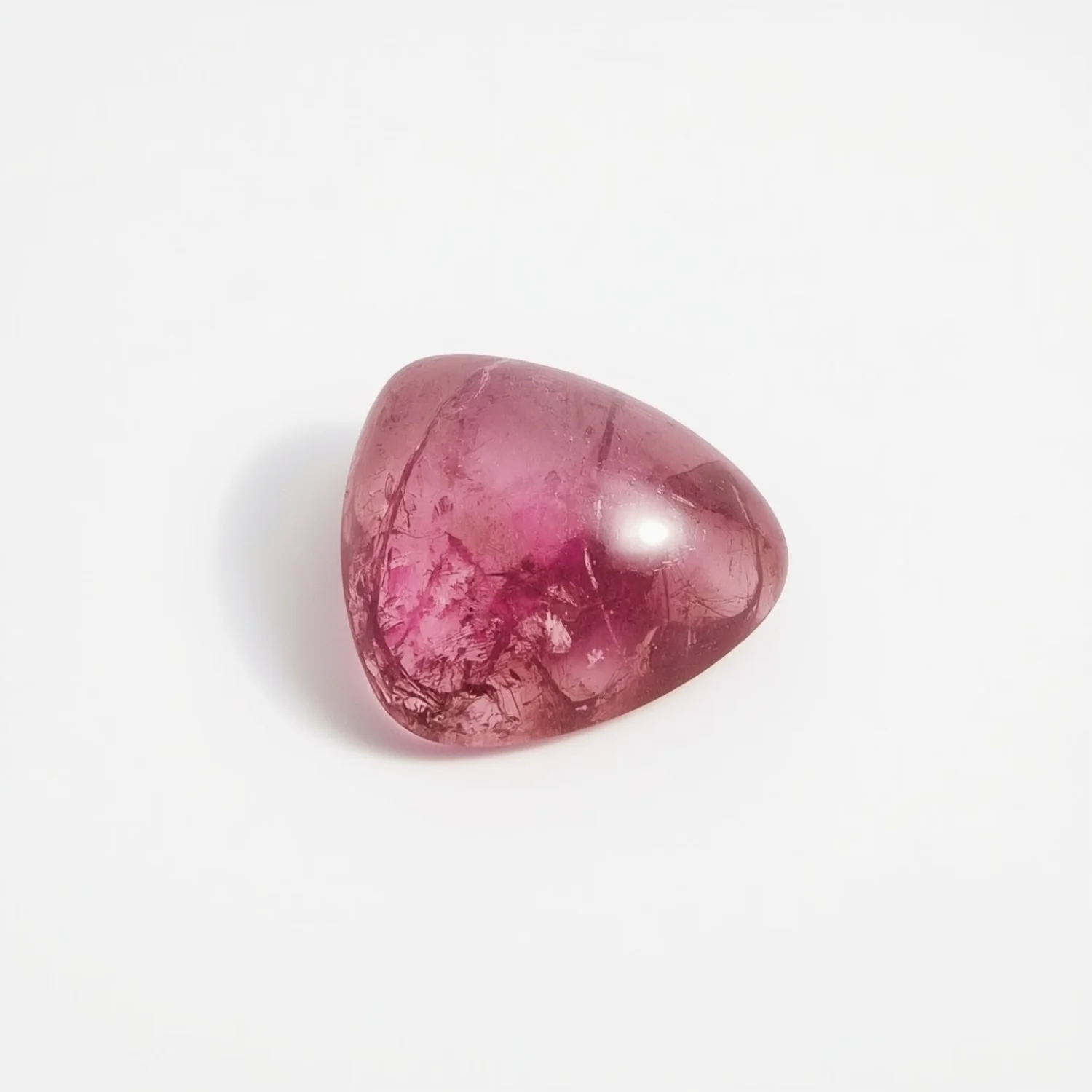 Pink Tourmaline 1PC Tiny 6x6 MM Triangle Cabochon Pink Polished semi Precious Loose Gems