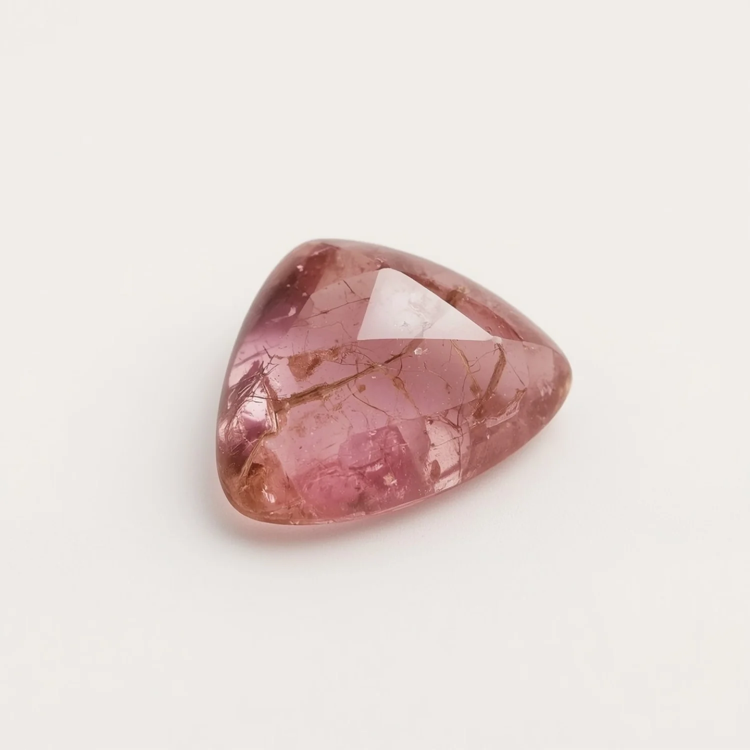 Pink Tourmaline 1PC Tiny 6x6 MM Triangle Cabochon Pink Polished semi Precious Loose Gems - Image 2