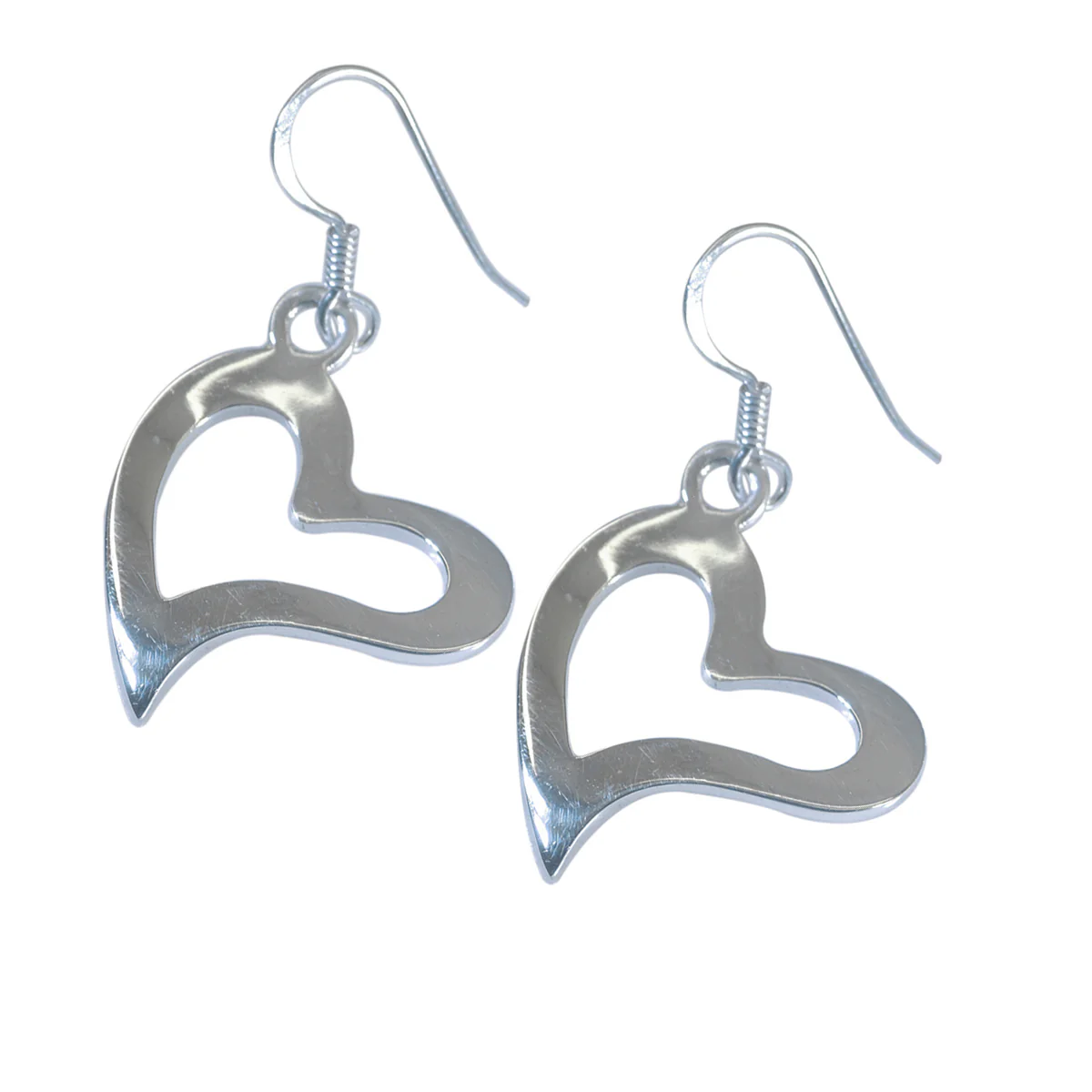 Plain African Constanza plain Dangle Gray Sterling Silver Earring - Image 2