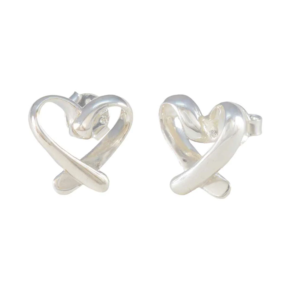 Plain African Lucia plain Stud Gray Silver Earring - Image 2