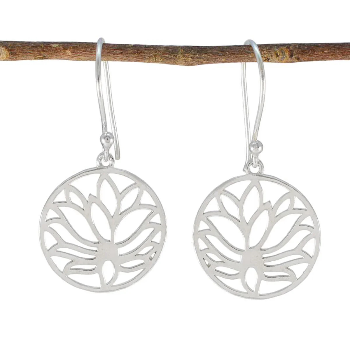 Plain German Clara plain Dangle Gray 925 Sterling Silver Earring