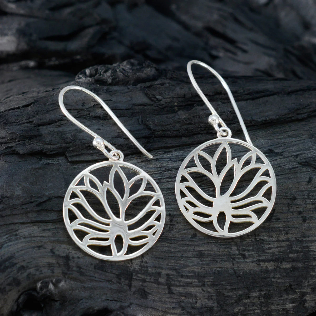 Plain German Clara plain Dangle Gray 925 Sterling Silver Earring - Image 5