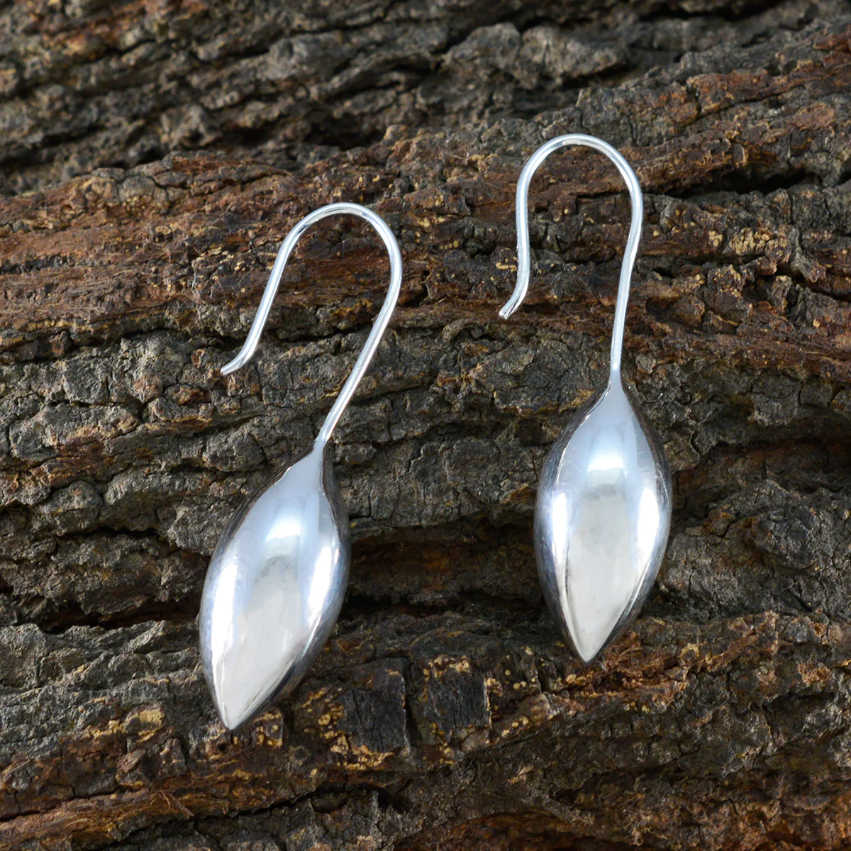 Plain Italian Noelia plain Dangle Gray 92.5 Silver Earring - Image 3