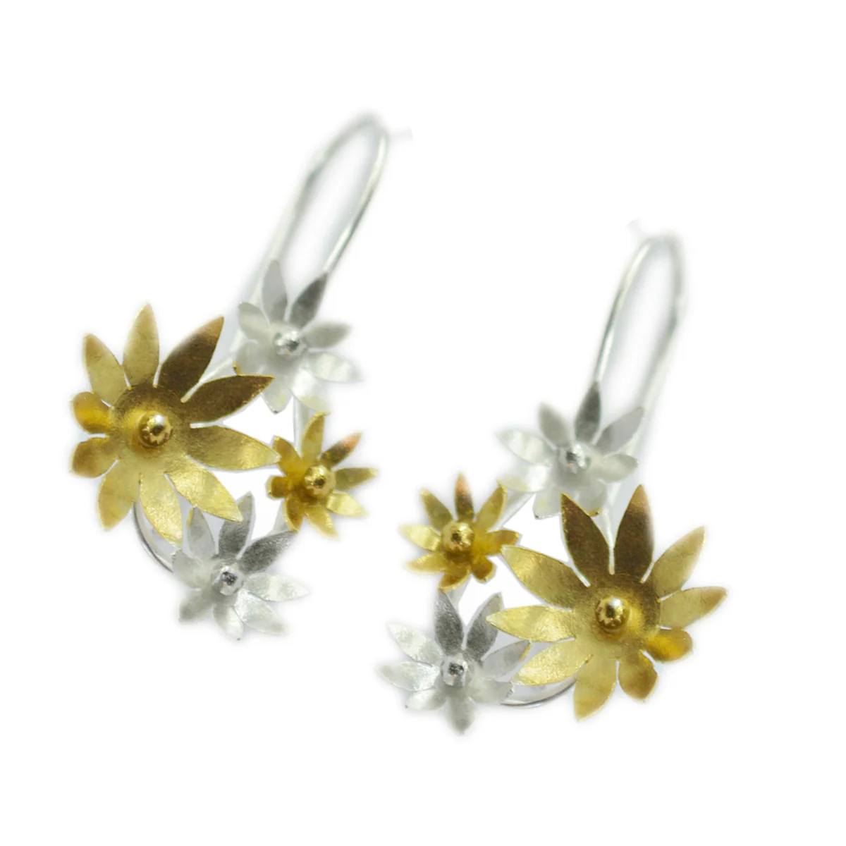 Plain Moroccan Dayana plain Dangle Gray Silver Earring - Image 2