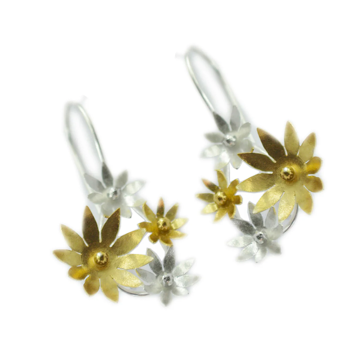 Plain Moroccan Dayana plain Dangle Gray Silver Earring - Image 3
