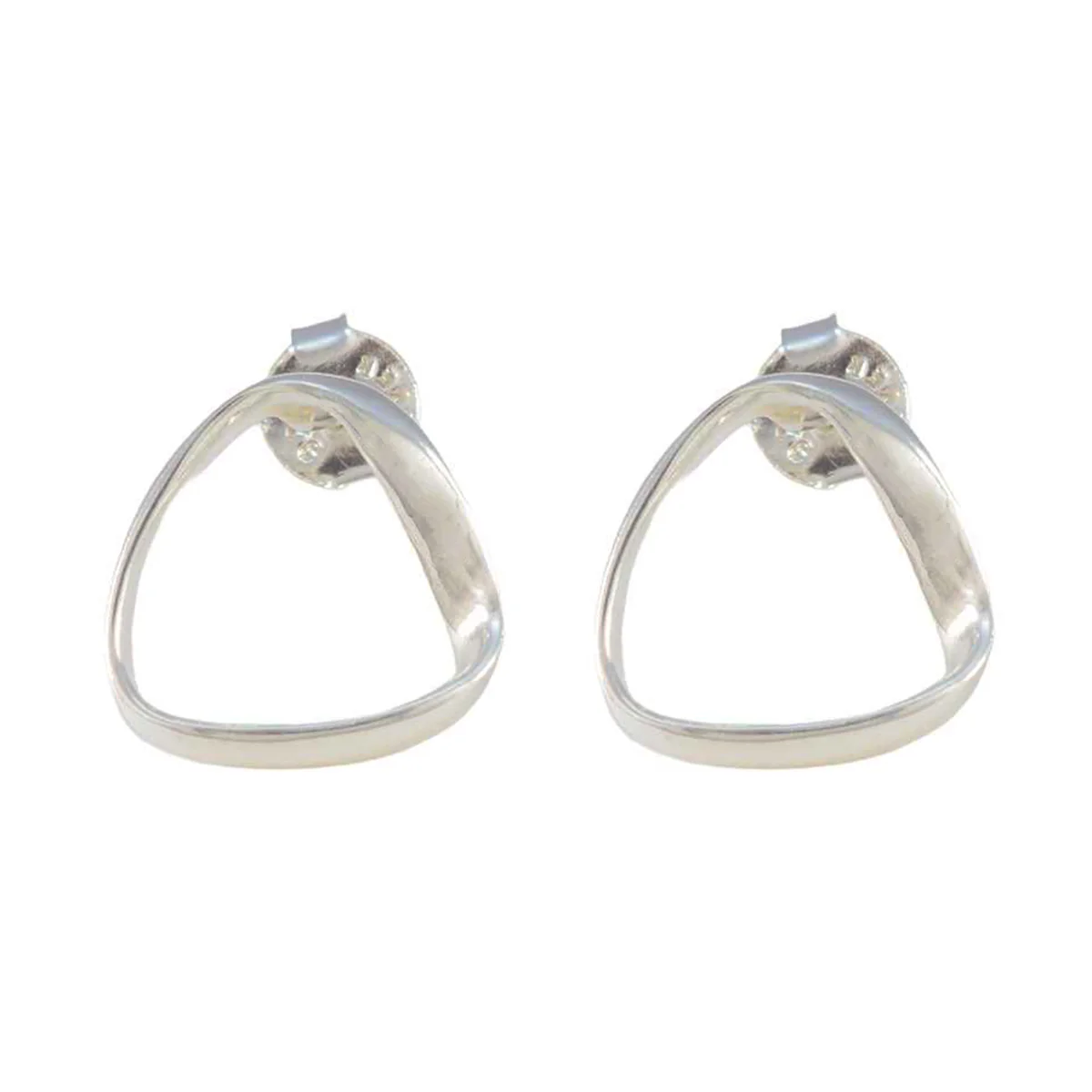Plain Moroccan María plain Stud Gray 925 Silver Earring