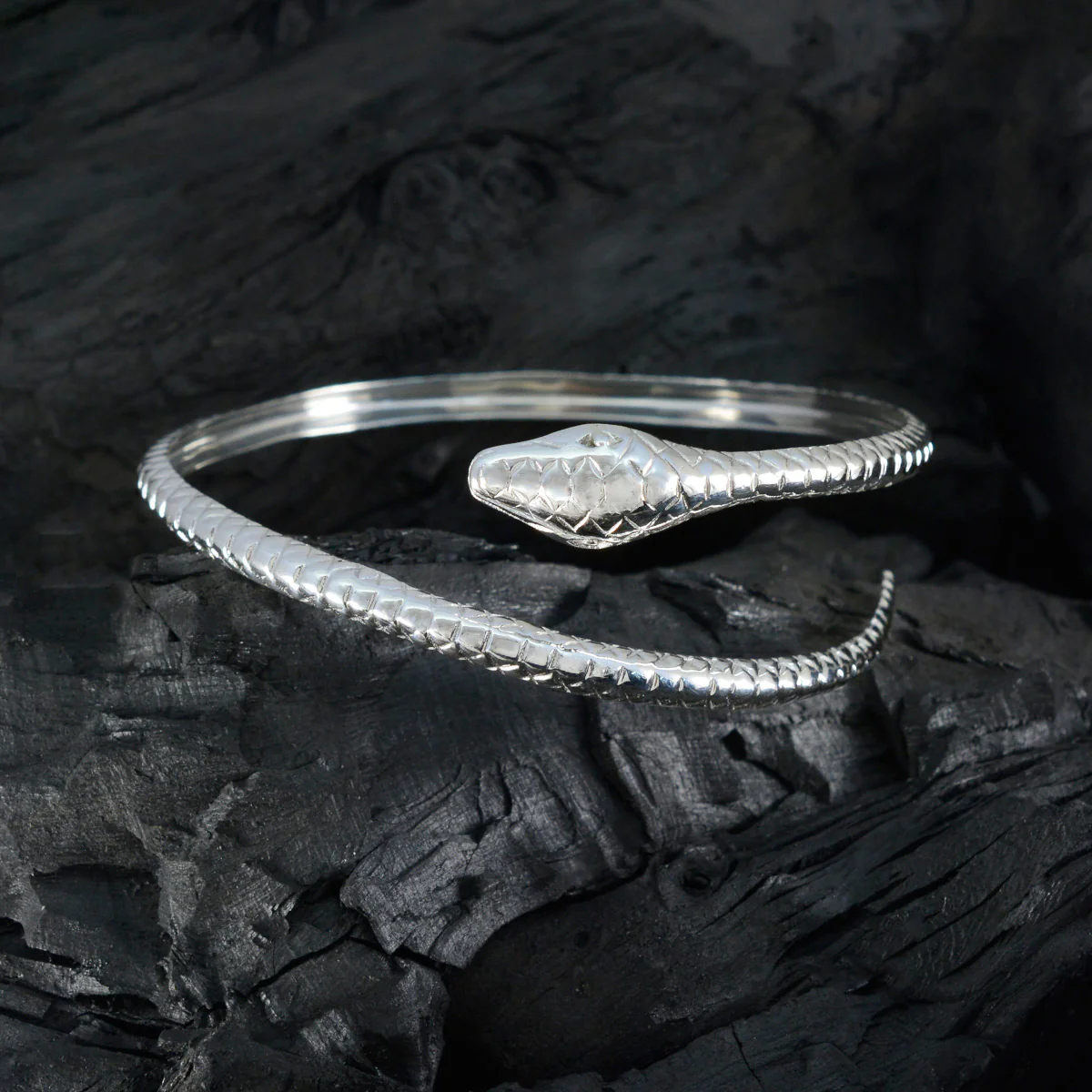 Plain Songkran Featherlight Silver Silver Bangle Bracelet - Image 4