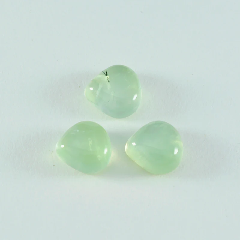 Prehnite 10PC Tiny 3x3 MM Heart Cabochon Green Splendid semi Precious Gems