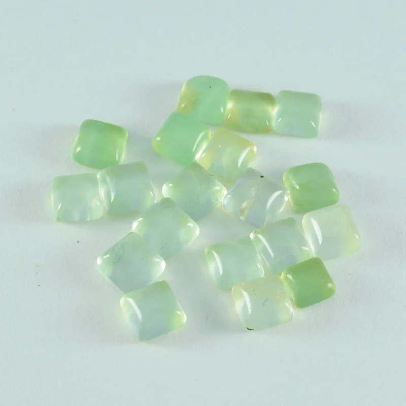 Prehnite 10PC Tiny 3x3 MM Square Cabochon Green Fiery semi Precious Semi Precious Gemstone - Image 2