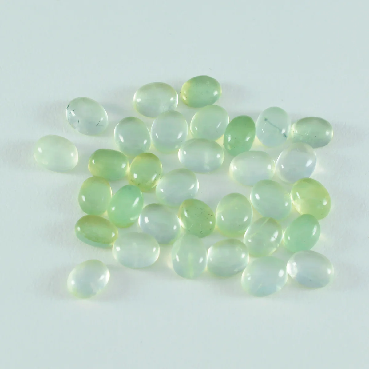 Prehnite 10PC Tiny 3x5 MM Oval Cabochon Green Luster semi Precious Loose Gemstones