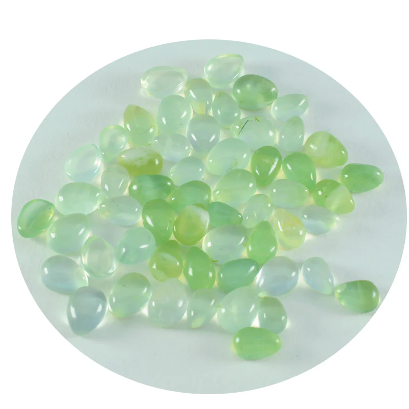 Prehnite 10PC Tiny 3x5 MM Pear Cabochon Green Natural semi Precious Loose Gemstone - Image 2