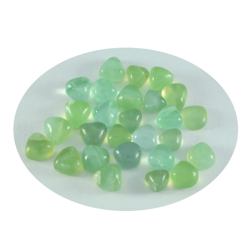 Prehnite 10PC Tiny 4x4 MM Heart Cabochon Green Luster semi Precious Loose Gems - Image 2