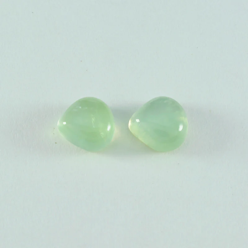 Prehnite 1PC Large 10x10 MM Heart Cabochon Green Genuine semi Precious Loose Gems