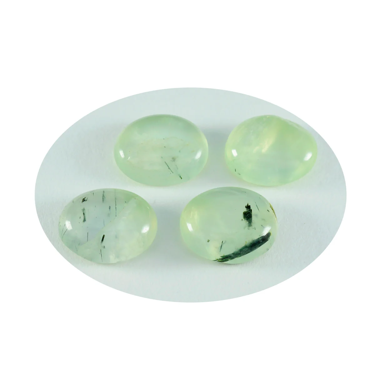 Prehnite 1PC Large 10x12 MM Oval Cabochon Green Brilliant semi Precious Loose Gems - Image 2