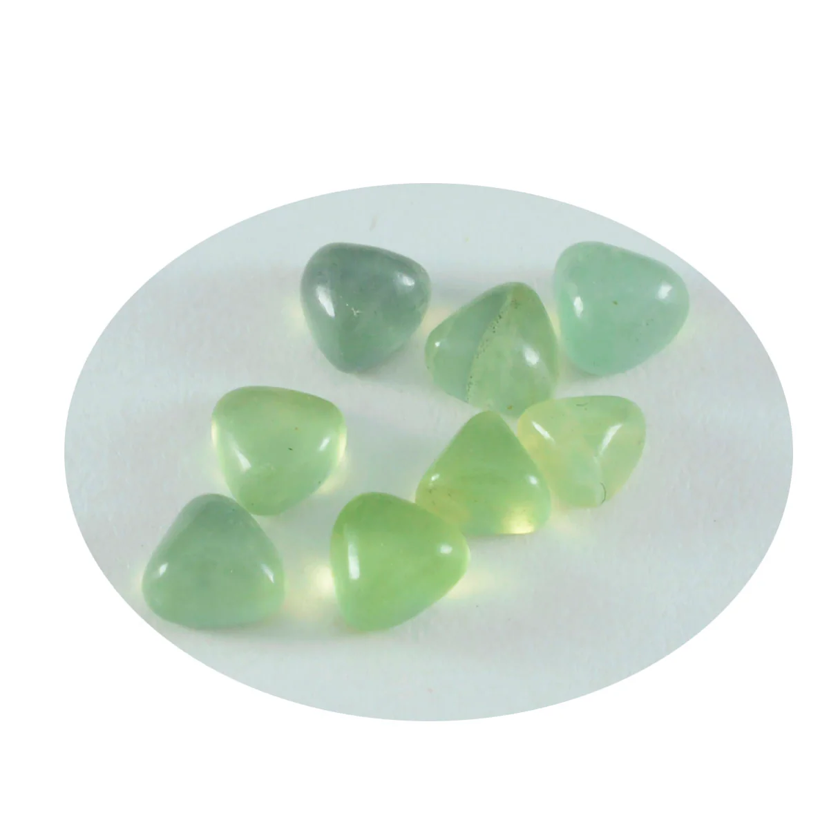 Prehnite 1PC Medium 9x9 MM Triangle Cabochon Green Brilliant semi Precious Loose Gems - Image 2