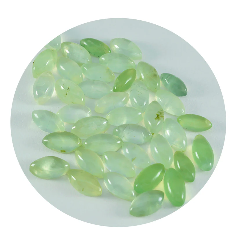 Prehnite 1PC Small 5x10 MM Marquise  Cabochon Green High-Quality semi Precious Loose Gemstones - Image 2
