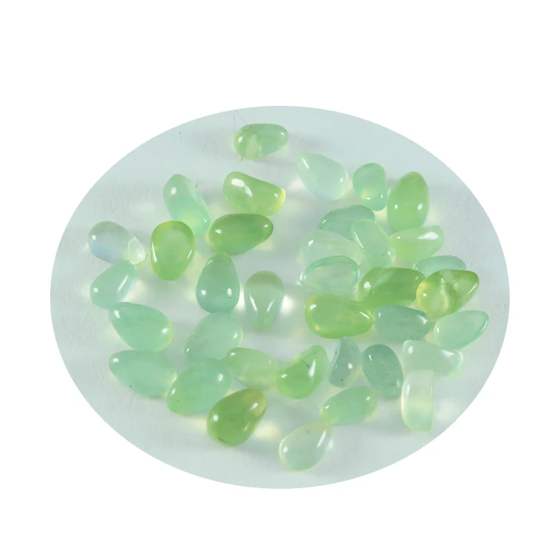Prehnite 1PC Tiny 5x7 MM Pear Cabochon Green Superior semi Precious Semi Precious Gemstone - Image 2