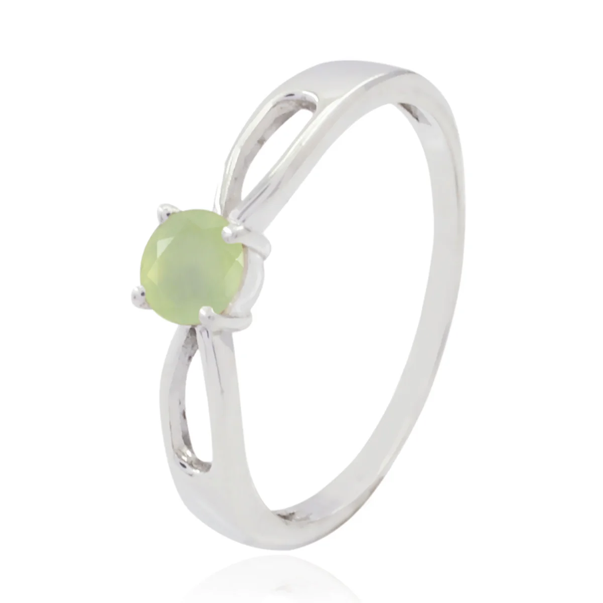 Prehnite Solitaire Turkish 925 Silver Green Gemstones Delicate Feminine Ring Jewelry - Image 3