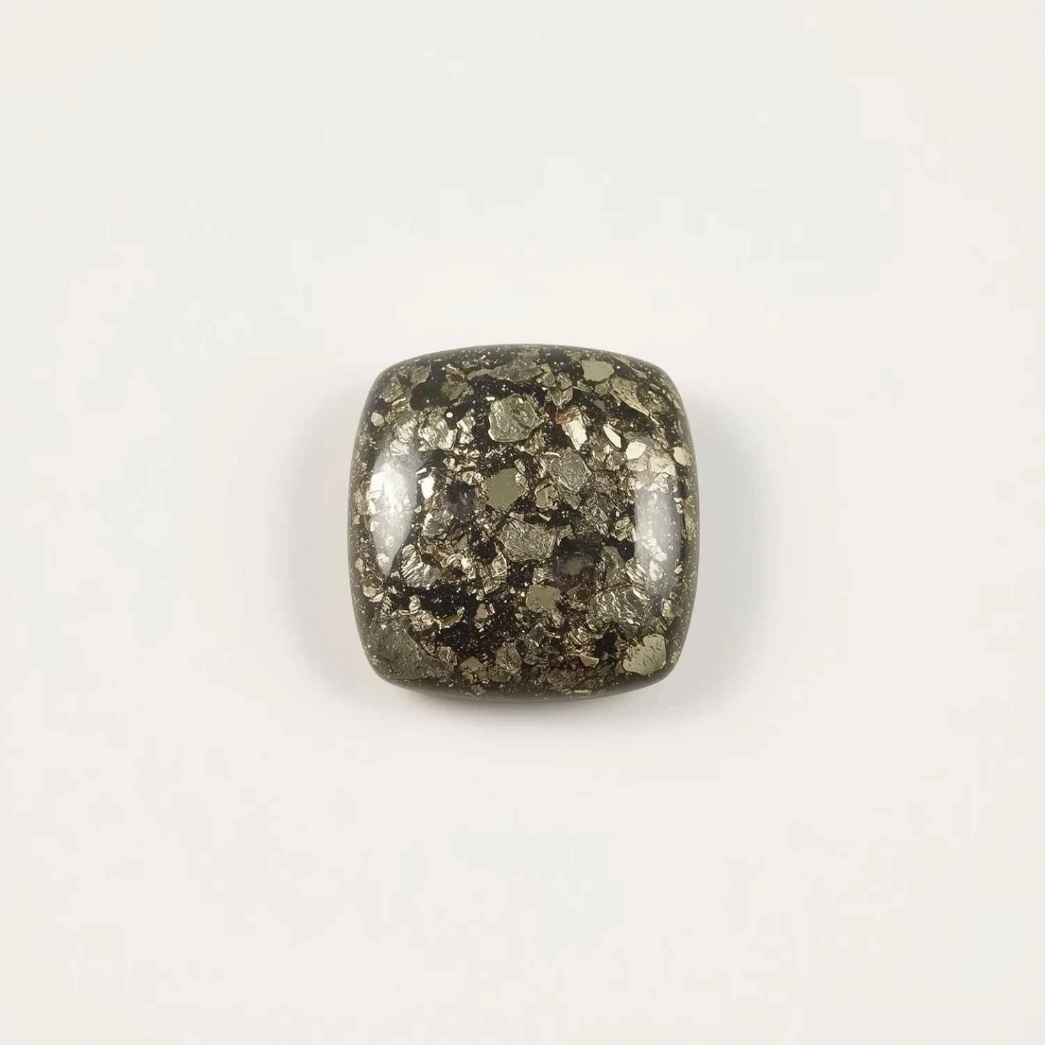 Pyrite 10PC Tiny 5x5 MM Square Cabochon Gray Genuine semi Precious Loose Gemstones