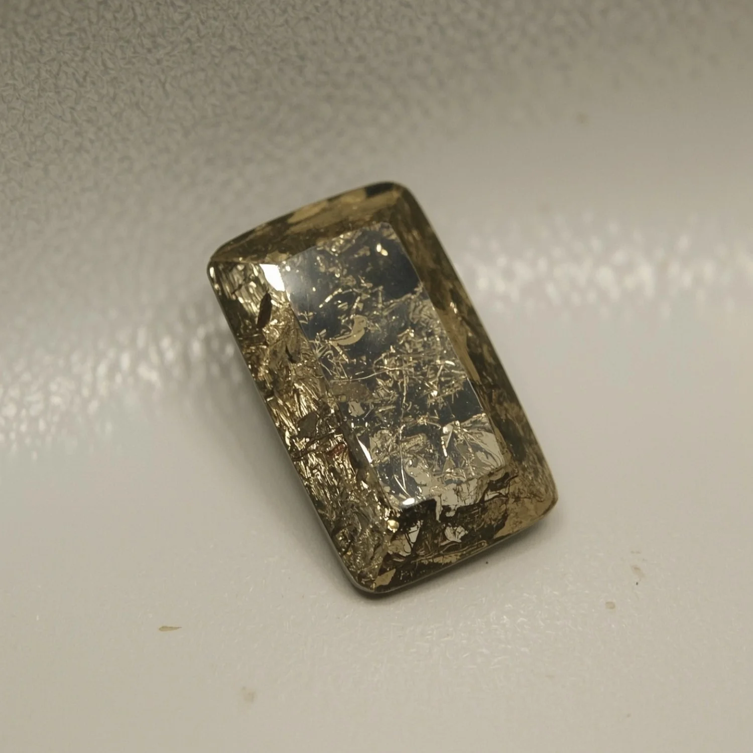 Pyrite 1PC Large 10x12 MM Emerald Cabochon Gray Shine semi Precious Loose Gemstones - Image 2