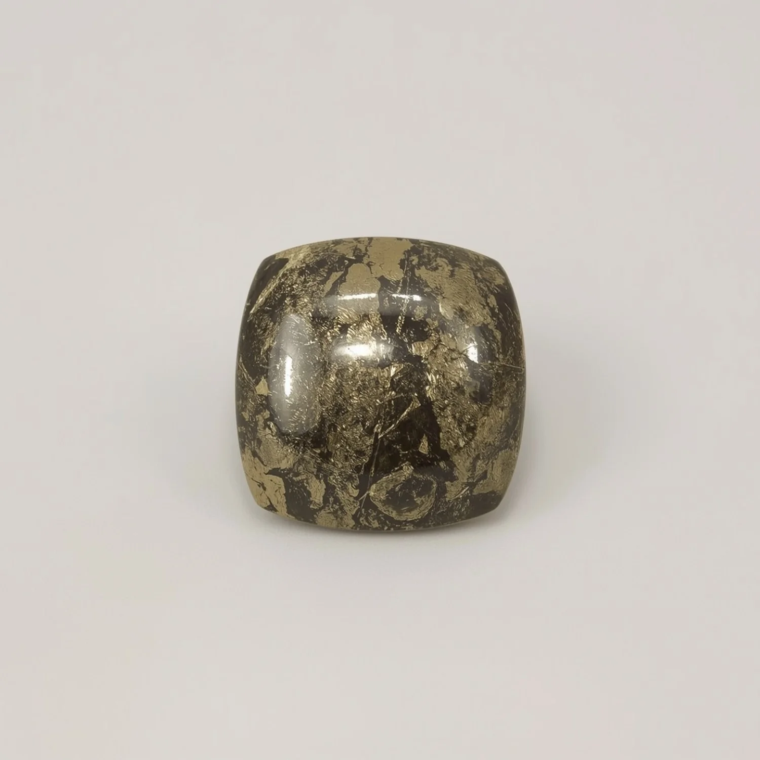 Pyrite 1PC Small 7x7 MM Square Cabochon Gray Pure semi Precious Precious Gemstone - Image 2