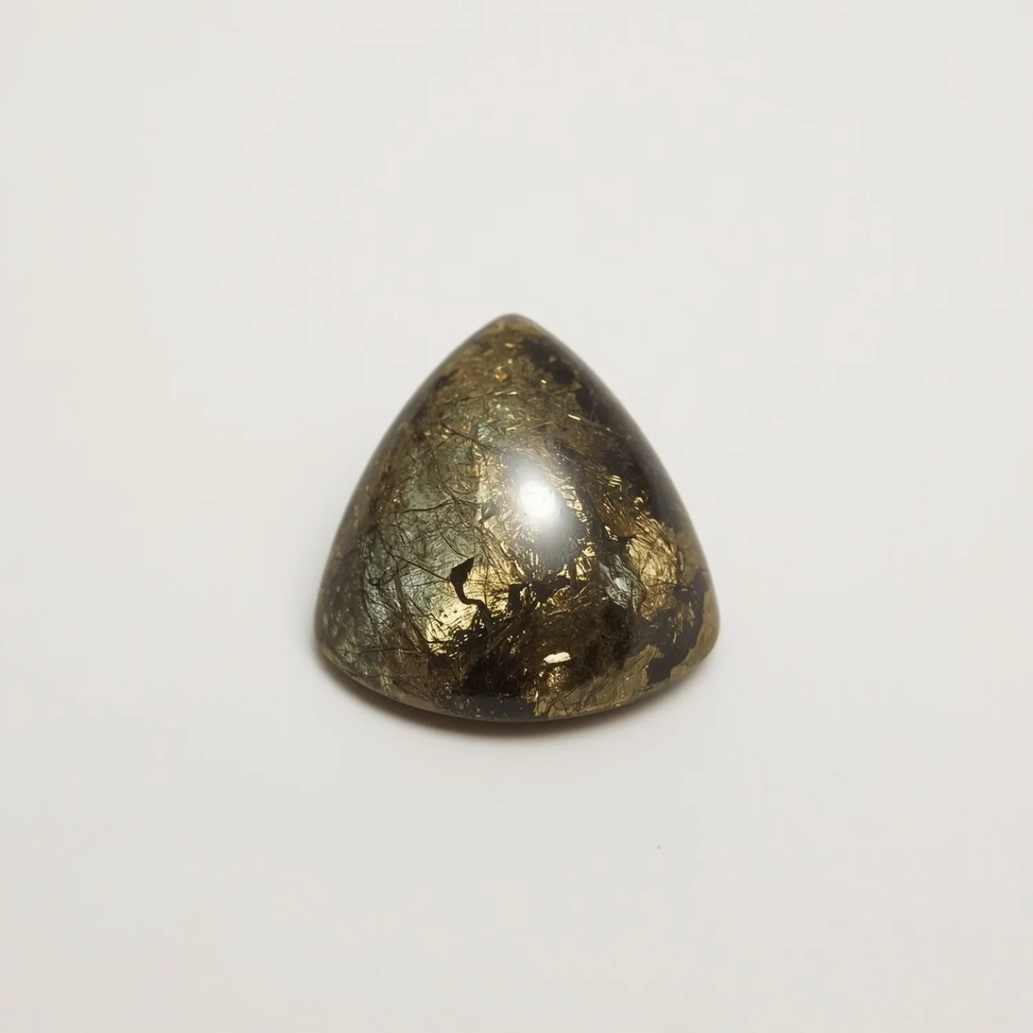 Pyrite 1PC Small 7x7 MM Triangle Cabochon Gray Fine semi Precious Loose Gemstone - Image 2