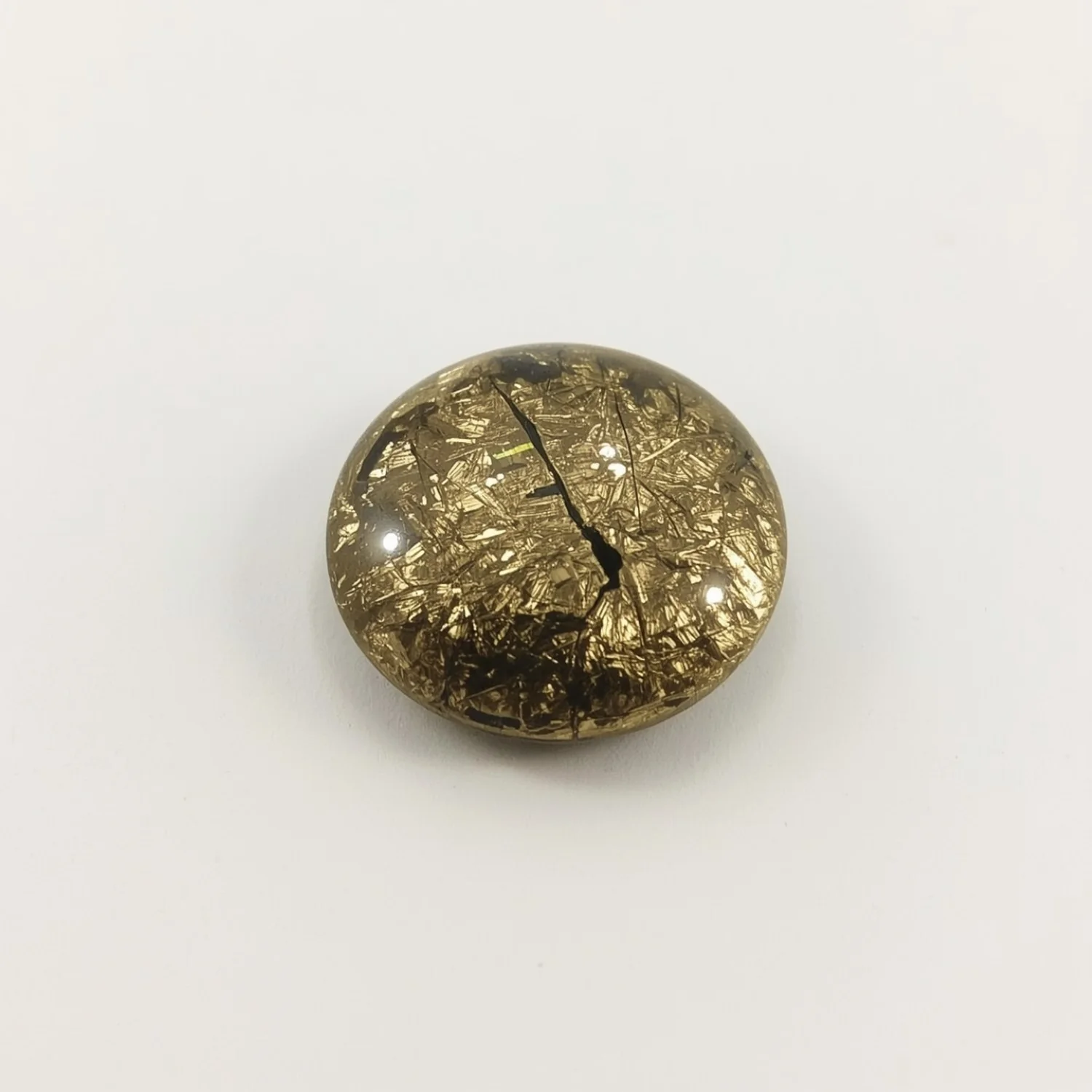 Pyrite 1PC Small 8x8 MM Round Cabochon Gray Polished semi Precious Loose Gems - Image 2