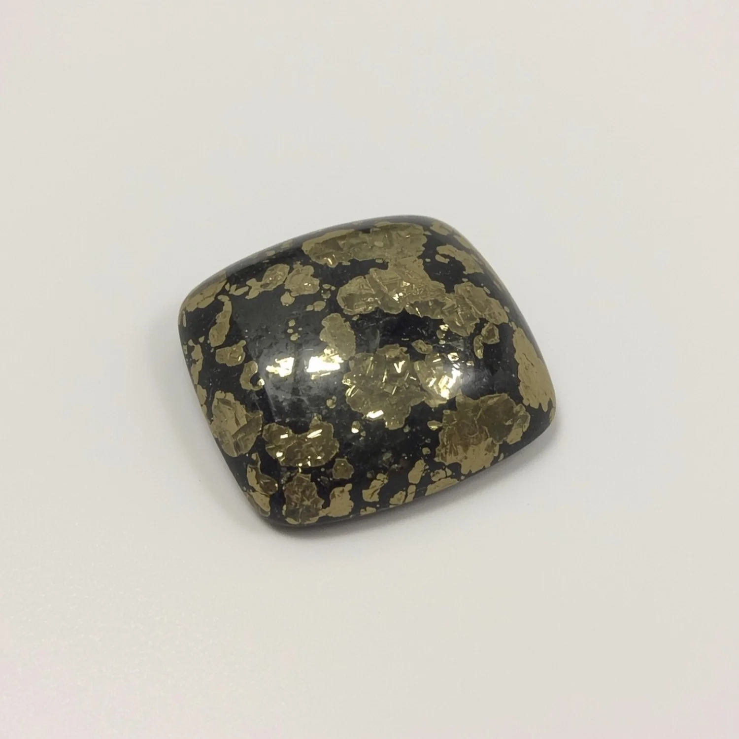 Pyrite 1PC Small 8x8 MM Square Cabochon Gray Fiery semi Precious Gems - Image 2