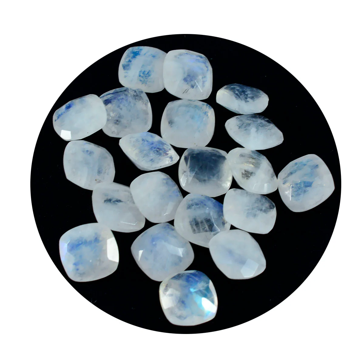 Rainbow Moonstone 10PC Tiny 3x3 MM Cushion Faceted White Fiery Semi Precious Loose Gemstone