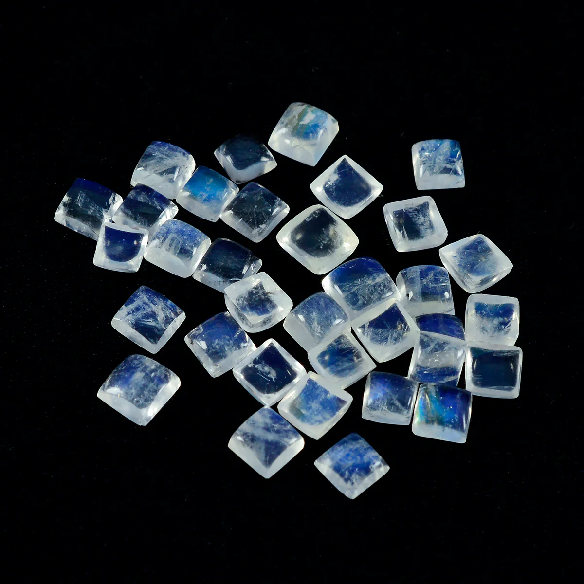 Rainbow Moonstone 10PC Tiny 3x3 MM Square Cabochon White Splendid semi Precious Semi Precious Gemstone