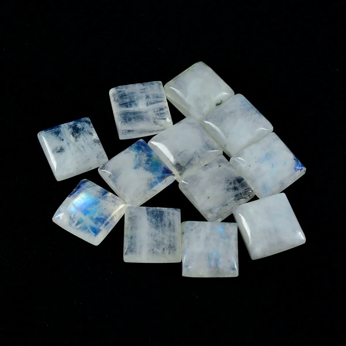 Rainbow Moonstone 10PC Tiny 3x3 MM Square Cabochon White Splendid semi Precious Semi Precious Gemstone - Image 4