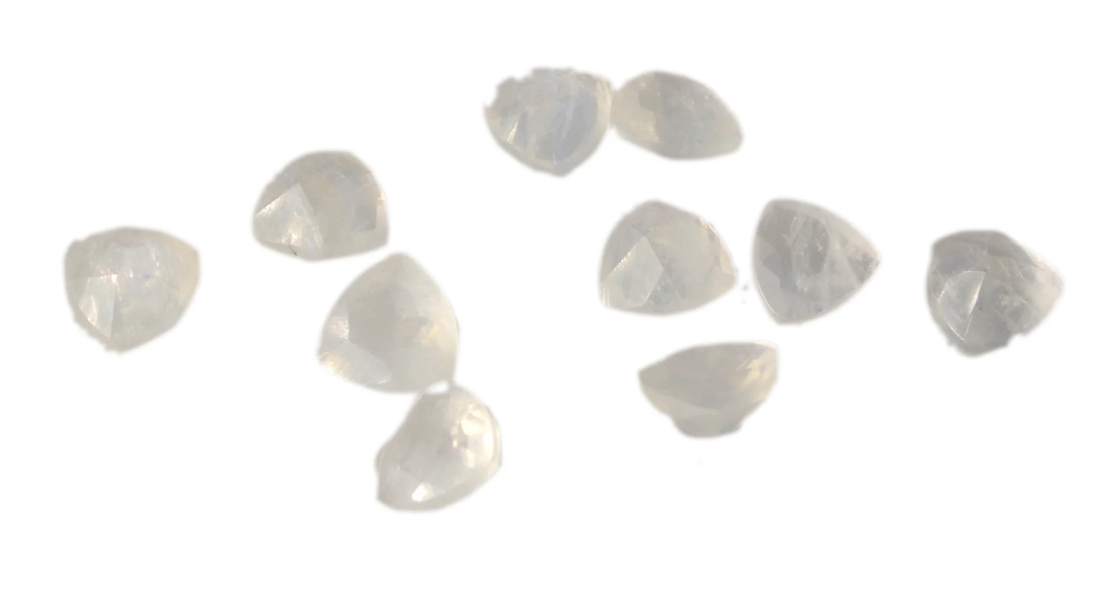 Rainbow Moonstone 10PC Tiny 3x3 MM Triangle Faceted White Fiery Semi Precious Loose Gemstone - Image 4