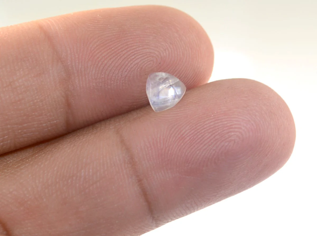 Rainbow Moonstone 10PC Tiny 4x4 MM Triangle Faceted White Brilliant Semi Precious Loose Gemstones