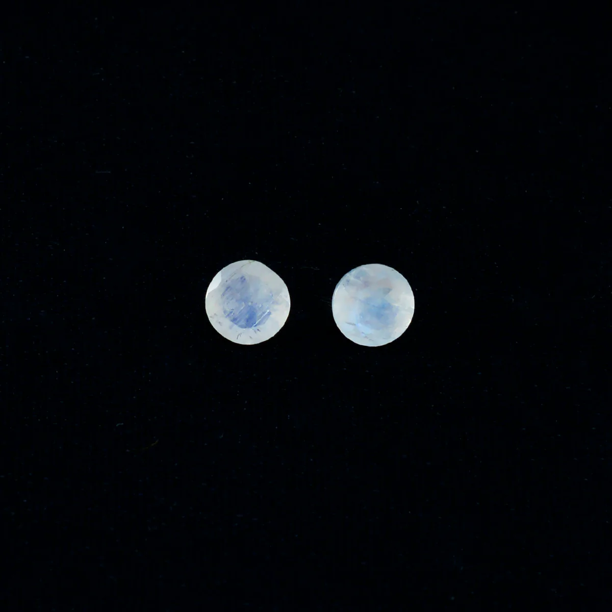 Rainbow Moonstone 10PC Tiny 5x5 MM Round Faceted White Sparkling Semi Precious Gems