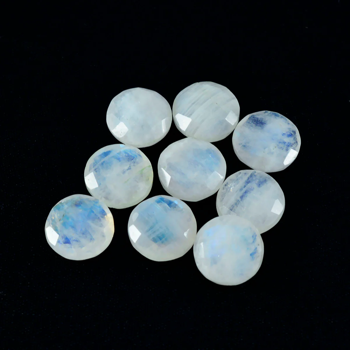Rainbow Moonstone 1PC Chunky 13x13 MM Round Faceted White Natural Semi Precious Gems - Image 4