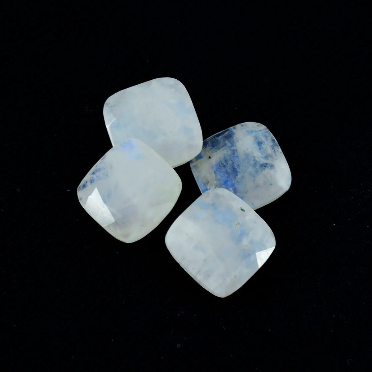 Rainbow Moonstone 1PC Chunky 14x14 MM Cushion Faceted White Genuine Semi Precious Loose Gems - Image 4