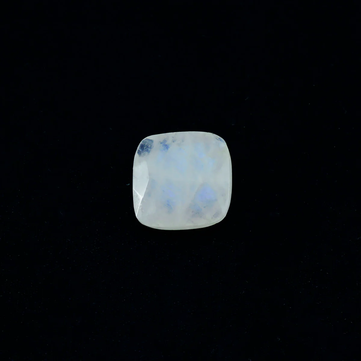 Rainbow Moonstone 1PC Chunky 15x15 MM Cushion Faceted White Superior Semi Precious Loose Gemstone - Image 2