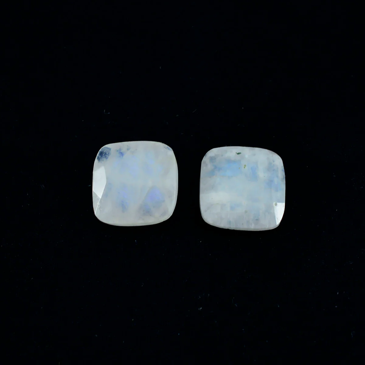 Rainbow Moonstone 1PC Chunky 15x15 MM Cushion Faceted White Superior Semi Precious Loose Gemstone - Image 3