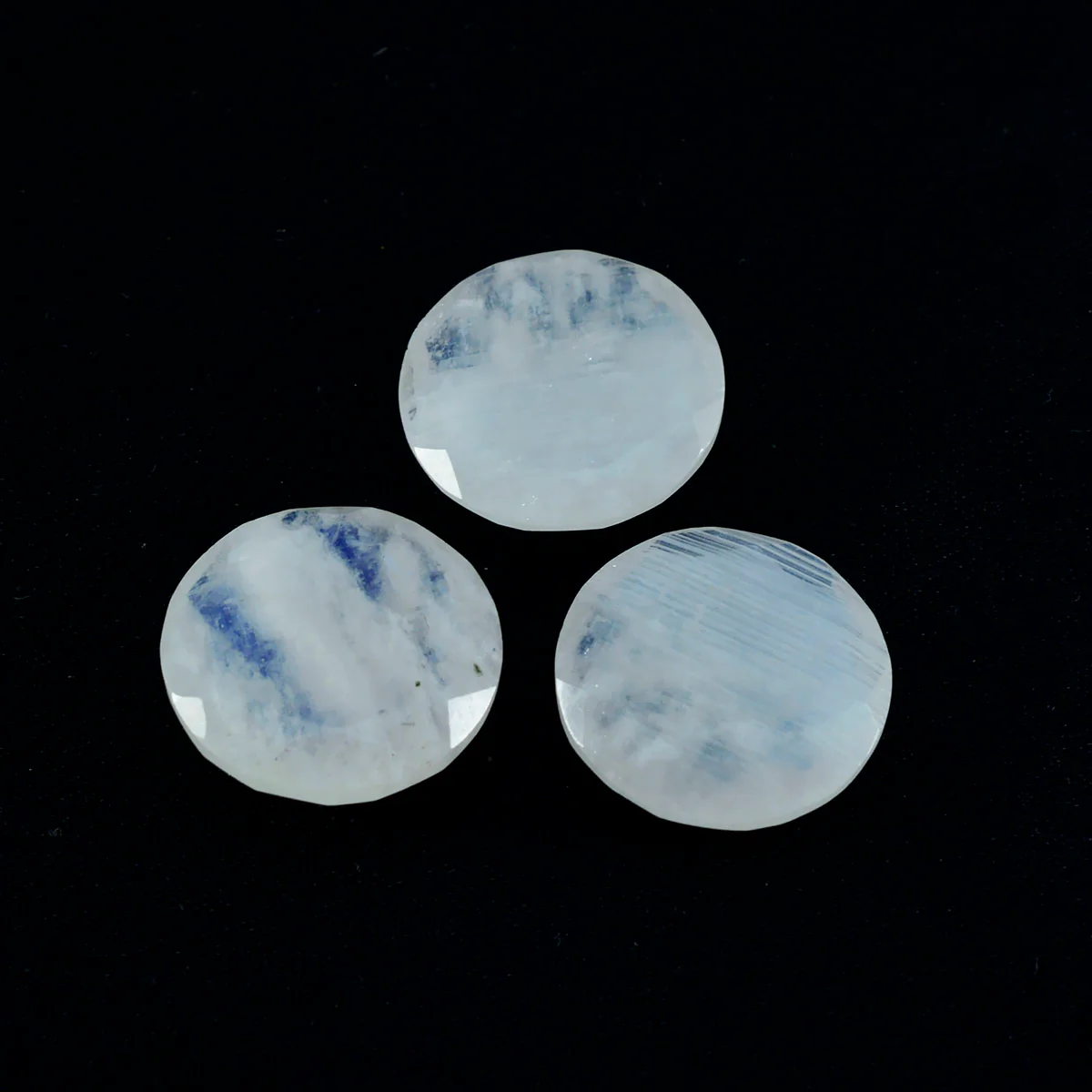 Rainbow Moonstone 1PC Chunky 15x15 MM Round Faceted White Superior Semi Precious Loose Gemstone - Image 4